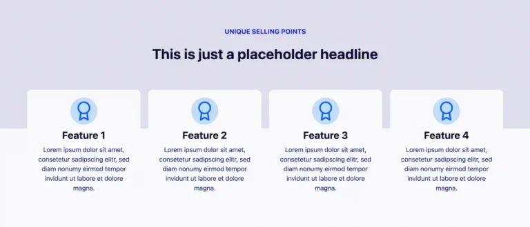 Ein übersichtliches, responsives Kadence-Block-Template, mit dem du deine USPs professionell darstellen und deine Conversionrate steigern kannst.